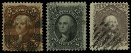 USA 19,21,23 O, Scott 69,70,76, 1861, 3 Sauber Gestempelte Werte Feinst/Pracht, $ 520.- - Oblitérés