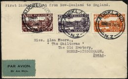 NEUSEELAND 181-83 BRIEF, 12.11.1931, Erstflug (Weihnachtsflug) NEUSEELAND-AUSTRALIEN-LONDON, Brief Feinst (Öffnungs - Autres & Non Classés