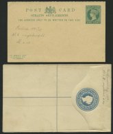 MALAIISCHE STAATEN - STRA 1885/91, 2 Ungebrauchte Ganzsachen: Ein Einschreibumschlag (Königin 5 C. Blau) Und Antwor - Straits Settlements