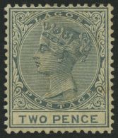 LAGOS 14 *, 1884, 2 P. Graublau, Wz. CA Einfach, Falzreste, Pracht, Mi. 95.- - Altri & Non Classificati