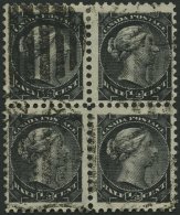 KANADA 25A VB O, 1882, 1/2 C. Schwarz Im Viererblock, Pracht - Canadá