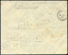 ISRAEL 1948, Dreieckiger Feldpoststempel 186 Auf Feldpostbrief Von Kinnereth über Das Armeepostamt Nr. 7 In Affula - Otros & Sin Clasificación