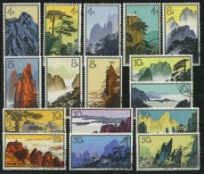 CHINA - VOLKSREPUBLIK 744-59 O, 1963, Landschaften Von Huangshan, Die 4 F.-Werte Kleine Zahnunebenheiten Sonst Prachtsat - Andere & Zonder Classificatie