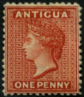 ANTIGUA 4b *, 1872, 1 P. Scharlach, Wz. CC, Gummireste, Pracht, Mi. 450.- - Antigua Et Barbuda (1981-...)