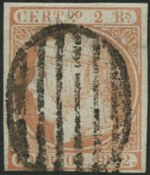 SPANIEN 14 O, 1862, 2 R. Blaßorange, Farbfrisches Prachtstück, Gepr. Drahn, Mi. (5500.-) - Usados