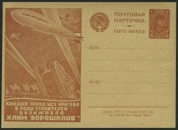 GANZSACHEN P 91.II BRIEF, 1930, 5 K. Zeppelin-Ganzsachenkarte, Bild 56 (5/XII-1930), Ungebraucht, Pracht - Covers & Documents