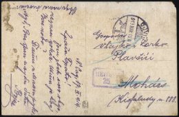 SERBIEN 1919, Serbischer Zensurstempel Aus Dem Ungarischen Ort VJVIDEK Auf Feldpost-Ansichtskarte, Feinst - Serbia