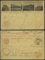 GANZSACHEN 1891, 10 C. Bildpostkarte Mit 4 Ansichten Von Lugano, Von FLUELEN Nach Tangerhütte, Leichte Gebrauchsspu - Entiers Postaux