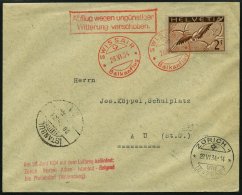 LUFTPOST SF 34.3 BRIEF, 28.6.1934, Swissair Balkanflug Nach Istanbul, Frankiert Mit Mi.Nr. 245z, Prachtbrief - First Flight Covers