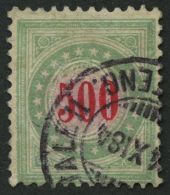 PORTOMARKEN P 22IIAXaK O, 1883, 500 C. Opalgrün/rot, üblich Gezähnt Pracht, Gepr. Abt, Mi. 200.- - Postage Due