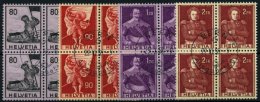 SCHWEIZ BUNDESPOST 683-86 VB O, 1958, Historische Darstellungen In Viererblocks Mit Zentrischen Ersttagsstempeln, Pracht - Gebruikt