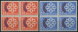 SCHWEIZ BUNDESPOST 681/2 VB **, 1959, PTT In Viererblocks, Prachtsatz, Mi. 160.- - Oblitérés