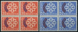 SCHWEIZ BUNDESPOST 681/2 VB **, 1959, PTT In Viererblocks, Prachtsatz, Mi. 160.- - Used Stamps
