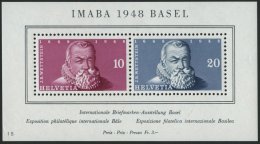 SCHWEIZ BUNDESPOST Bl. 13 **, 1948, Block IMABA, Feinst, Mi. 90.- - Used Stamps
