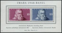 SCHWEIZ BUNDESPOST Bl. 13 **, 1948, Block IMABA, Pracht, Mi. 90.- - Gebruikt