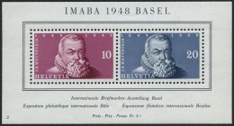 SCHWEIZ BUNDESPOST Bl. 13 **, 1948, Block IMABA, Pracht, Mi. 90.- - Used Stamps