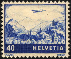 SCHWEIZ BUNDESPOST 507b *, 1948, 40 C. Schwärzlichkobalt, Falzrest, Pracht - Oblitérés