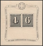 SCHWEIZ BUNDESPOST Bl. 8 **, 1943, Block 100 Jahre Briefmarken, Pracht, Mi. 100.- - Oblitérés