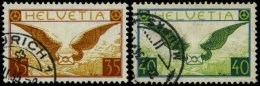 SCHWEIZ BUNDESPOST 233/4x O, 1933, Geflügelter Brief, Gewöhnliches Papier, Pracht, Mi. 160.- - Gebruikt