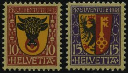 SCHWEIZ BUNDESPOST 143/4 **, 1918, Pro Juventute, Postfrisch, Pracht, Mi. 60.- - Oblitérés