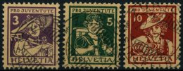 SCHWEIZ BUNDESPOST 130-32 O, 1916, Pro Juventute, Prachtsatz, Mi. 150.- - Used Stamps