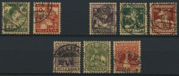 SCHWEIZ BUNDESPOST 128-35 O, 1915-17, Pro Juventute, 3 Prachtsätze, Mi. 380.- - Gebruikt