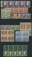 SAMMLUNGEN, LOTS **, 1911-58, Dublettenpartie Meist In Paaren Und Viererblocks, Pracht, Mi. Ca. 350.- - Collections