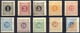 PORTOMARKEN P 1-10B *, 1891, Lösen, Gezähnt 13, Falzreste, Prachtsatz, Mi. 80.- - Used Stamps