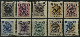 SCHWEDEN 97-106 *, 1916, Landsturm II, Falzreste, Prachtsatz (10 Werte), Mi. 300.- - Used Stamps