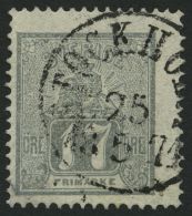 SCHWEDEN 15b O, 1869, 17 Ö. Grau, K1 STOCKHOLM, Pracht, Mi. 800.- - Oblitérés