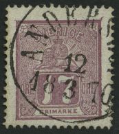 SCHWEDEN 15a O, 1866, 17 Ö. Rotlila, K1 ANDERSLÖV, Pracht - Usados