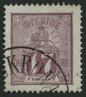 SCHWEDEN 15a O, 1866, 17 Ö. Rotlila, Pracht, Fotoattest Obermüller, Mi. 140.- - Used Stamps