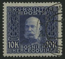 BOSNIEN UND HERZEGOWINA 84 O, 1914, 10 Kr. Violett Auf Grau, Pracht, Mi. 170.- - Bosnia Erzegovina