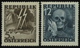 STERREICH VI/VII **, 1946, Nicht Ausgegeben: Blitz Und Maske, 2 Prachtwerte, Fotoattest Bach/Eichele, Mi. 2600.- - Oblitérés