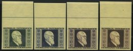 STERREICH 772-75B **, 1946, Renner, Ungezähnt, Prachtsatz, Mi. 320.- - Oblitérés