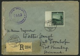 STERREICH 720 BRIEF, 18.12.1945, 1 RM Heimkehrer, Einzelfrankatur Auf Einschreibbrief Mit Zensurstempel Von WIEN Nach Po - Autres & Non Classés