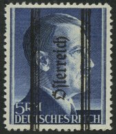 STERREICH 696IIA **, 1945, 5 RM Grazer Aufdruck, Type II, Kleiner Zahnfehler Sonst Pracht, Mi. 400.- - Oblitérés