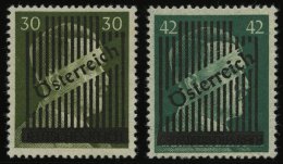 STERREICH 672/3II **, 1945, 30 Und 42 Pf. Gitteraufdruck, Type II, 2 Prachtwerte, Gepr. Sturzeis, Mi. 105.- - Autres & Non Classés