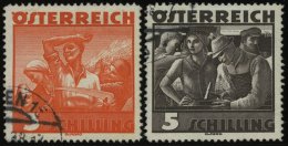 STERREICH 586/7 O, 1936, 3 Und 5 S. Trachten, Normale Zähnung, Pracht - Oblitérés