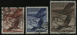 STERREICH 485-87 O, 1926, 3 - 10 S. Flugpost, üblich Gezähnt Pracht, Mi. 150.- - Autres & Non Classés
