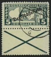 STERREICH 253C Kr O, 1919, 5 H. Eilmarke, Gezähnt L 111/2:121/2, Mit Anhängendem Andreaskreuz, Minimale Bugspu - Autres & Non Classés