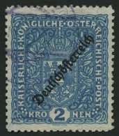 STERREICH 243B O, 1919, 2 Kr. Preußischblau, Gezähnt L 111/2, Pracht, Mi. 150.- - Autres & Non Classés