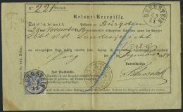 STERREICH 47 BRIEF, 1884, 10 Kr. Doppeladler Auf Retour-Recepisse Mit K1 BÜRGSTEIN Nach Prag, Feinst - Oblitérés