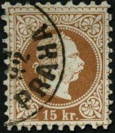 STERREICH 39IId O, 1867, 15 Kr. Maron, Feiner Druck, Pracht, Gepr. Dr. Ferchenbauer, Mi. 75.- - Oblitérés