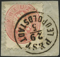 STERREICH 32 BrfStk, 1863, 5 Kr. Rosa, Ungarischer K1 PEST LEOPOLDSTADT, Prachtbriefstück - Oblitérés