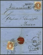 STERREICH 21 BRIEF, 1863, 10 Kr. Braun Mit Rückseitigem Reco-Porto 10 Kr., Siegelbrief Von NEUBAU IN WIEN Nach Br&u - Autres & Non Classés