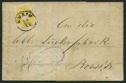 STERREICH 18 BRIEF, 1863, 2 Kr. Gelb Auf Geschäftsbrief Mit K1 ZNAIM Nach Bosnitz, Pracht - Autres & Non Classés