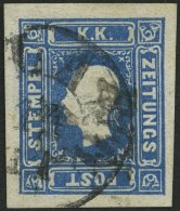 STERREICH 16a O, 1858, 1.05 Kr. Blau, Lombardei-K2 MILANO, Breitrandig, Pracht, Gepr. Seitz, Mi. 700.- - Oblitérés