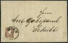STERREICH 14Ia BRIEF, 1859, 10 Kr. Braun, Type I, Auf Brief Von WIEN Nach Scheibbs, Pracht - Oblitérés