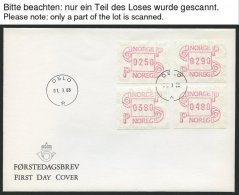 NORWEGEN A BRIEF, Automatenmarken: 1988-97, Mi.Nr. A 3.2d S3-6,8 Und 9, 6 Verschiedene FDC, Pracht - Gebruikt